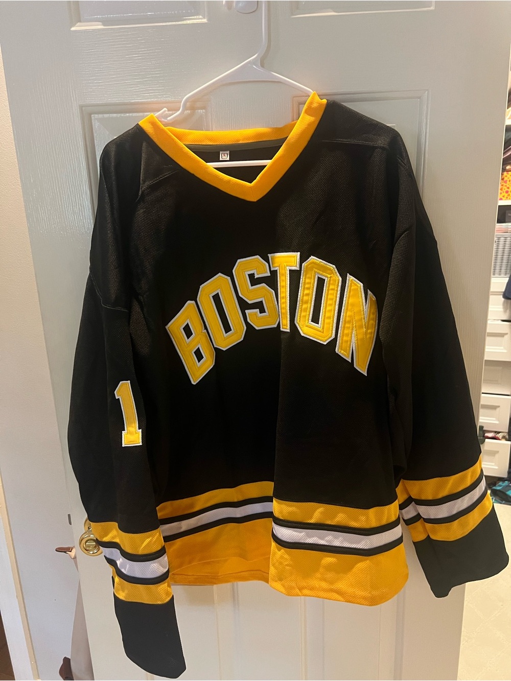 Happy Gilmore Boston Youth Hockey Jersey - Black & Yellow